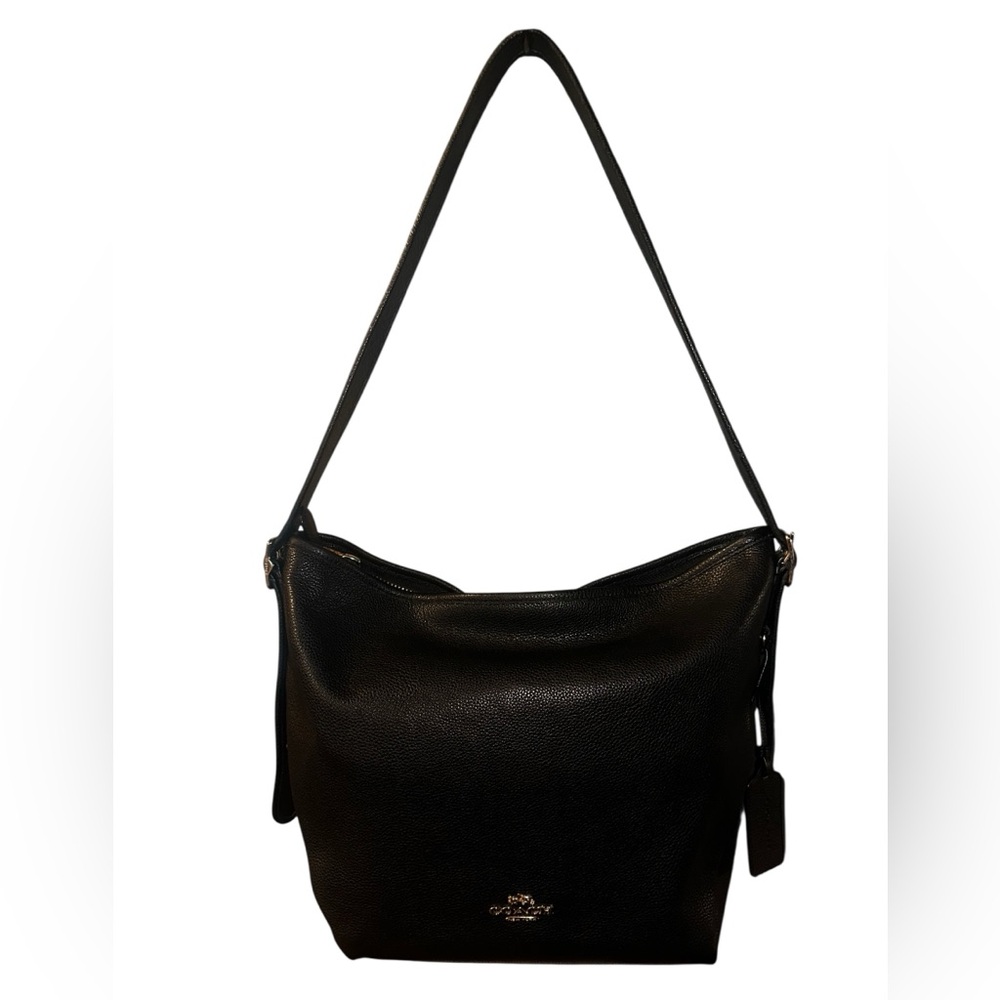 Coach Val Duffle Black Leather Shoulder Bag